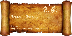 Nopper Gergő névjegykártya